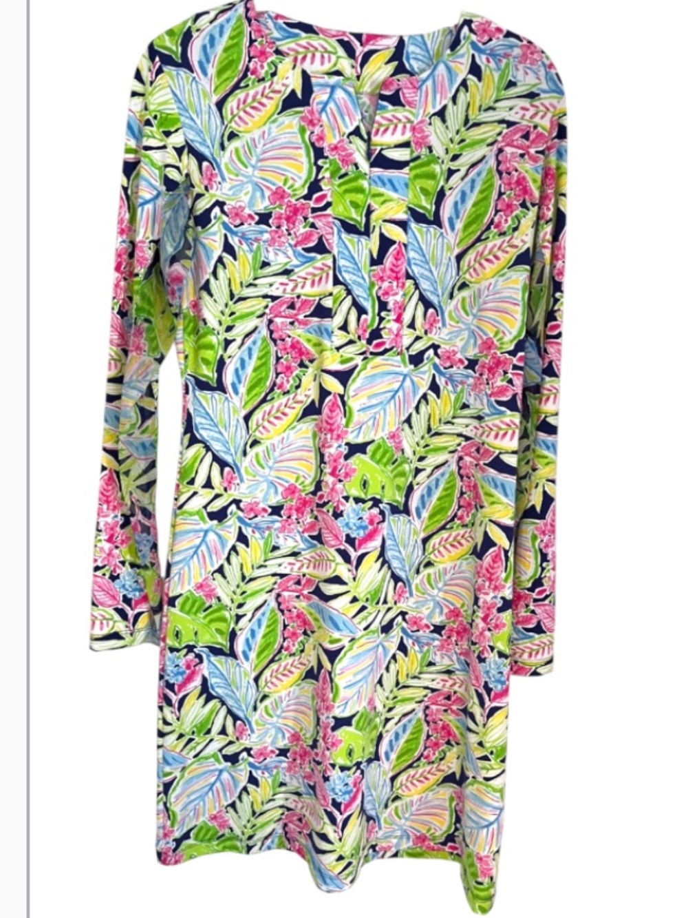 Ibkul Long Sleeved Floral Tropical Dress Sz Small